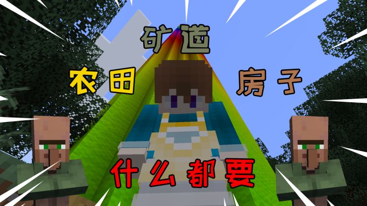 当我的世界中村民要求我做出矿道房子农田!截图