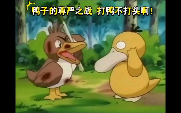 精灵宝可梦 可达鸭VS大葱鸭 打鸭不打头啊 鸭子的尊严之战 鸭神随便打截图