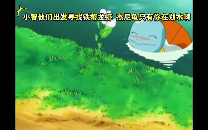 精灵宝可梦 小智他们出发寻找铁螯龙虾 杰尼龟只有你在划水啊截图