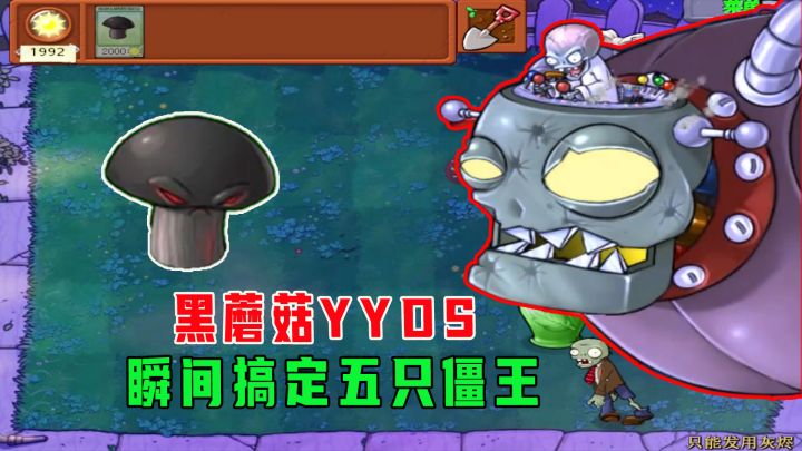 植物大战僵尸:黑蘑菇YYDS,几秒就能搞定五只僵王!截图