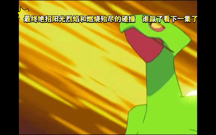 精灵宝可梦 最终绝招阳光烈焰和燃烧殆尽的碰撞 谁赢了看下一集了截图