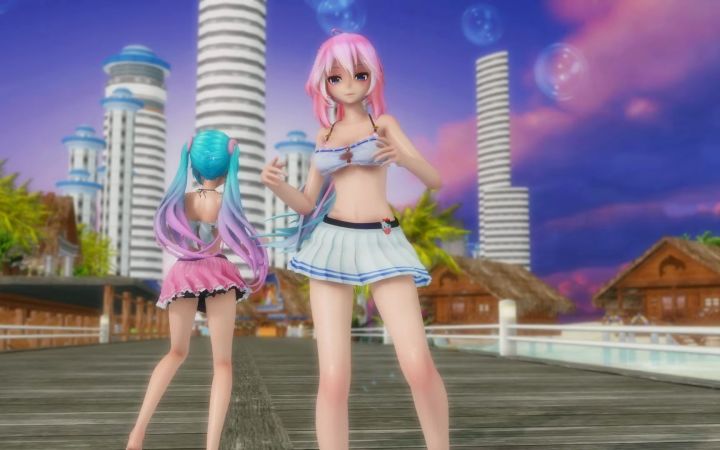 【MMD】禁忌边界线【Luka & Miku】【搬运】截图