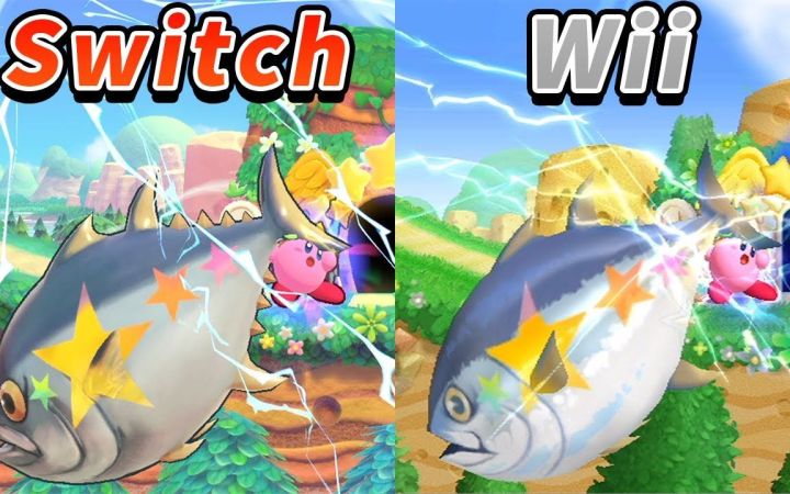 《星之卡比 Wii 豪华版》体验(Demo)版里的所有“究极剑”合集与画面比较(NS VS Wii)【搬运】by しんやまチャンネル截图