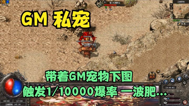 热血传奇：带着GM私宠下图，触发1/10000几率爆出新首饰截图