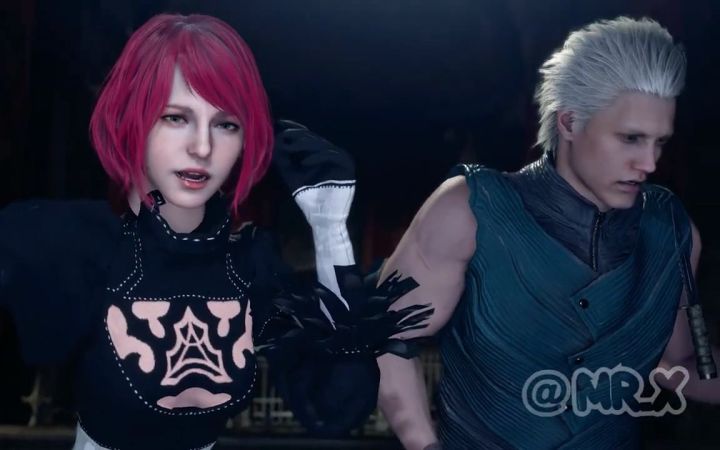 《生化危机4重制版》MOD 维吉尔见到阿什莉穿着2B小姐姐衣服截图