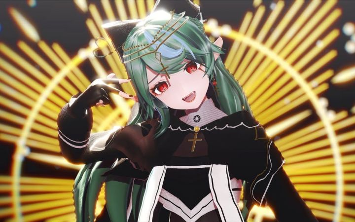 【MMD】像神一样呐【YYB Miku-Starry Night Lord】【搬运】截图