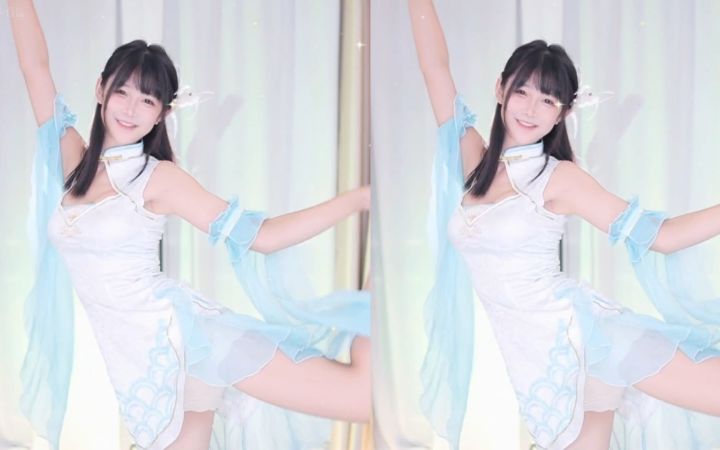 【鱼子酱】《牛马disco》西施旗袍限定 直播跳舞录屏截图