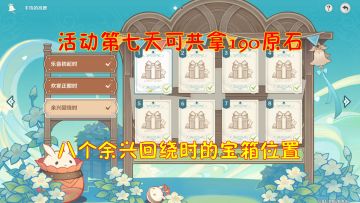【V3.1攻略】#探索解密#原神：八个余兴回绕时的宝箱位置！活动第七天可共拿190原石