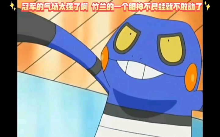 精灵宝可梦 冠军的气场太强了啊 竹兰的一个眼神不良蛙就不敢动了截图