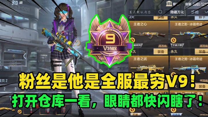 粉丝是他是全服最穷V9！打开仓库一看，眼睛都快闪瞎了！截图