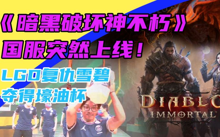 3DM速报:《暗黑不朽》国服突然上线!LGD复仇雪碧夺得壕油杯截图