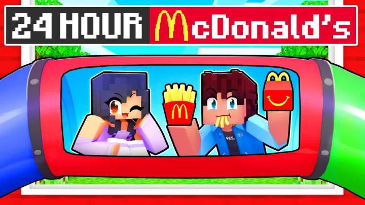 【Aphmau】24小时通宵麦当劳在Minecraft!截图