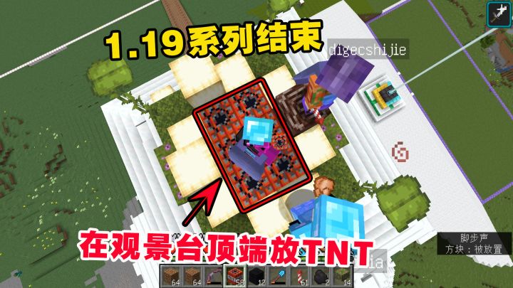 1.19联机80:1.19系列结束了!老帅在观景台顶端放TNT,想听个响截图