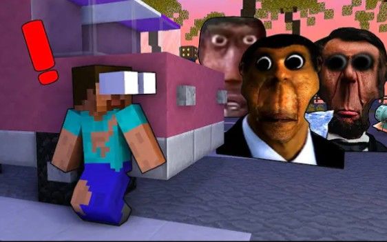 怪物学院1734集丨Nextbot obunga Challenge 奥巴嘎追逐挑战丨我的世界动画截图
