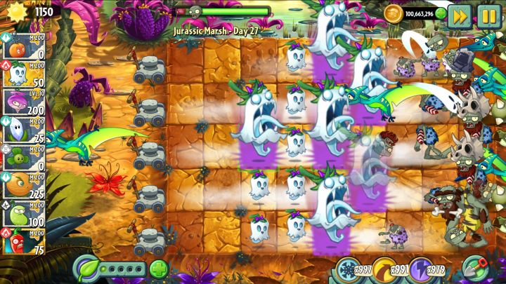 植物大战僵尸2：幽灵植物，把僵尸吓死了截图