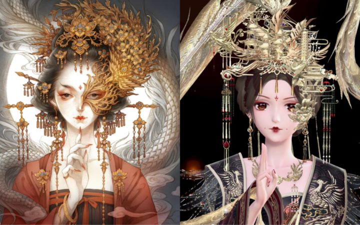 [闪耀暖暖/半面妆]新面具适配度也太高了吧！仿搭古戈力太太的作品！截图