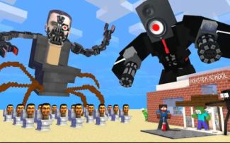 MC怪物学院动画丨巨型马桶人 VS 音响人挑战赛丨我的世界动画