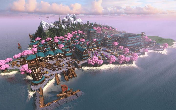【Minecraft】100小时,打造一座『和风城市』(附存档)截图