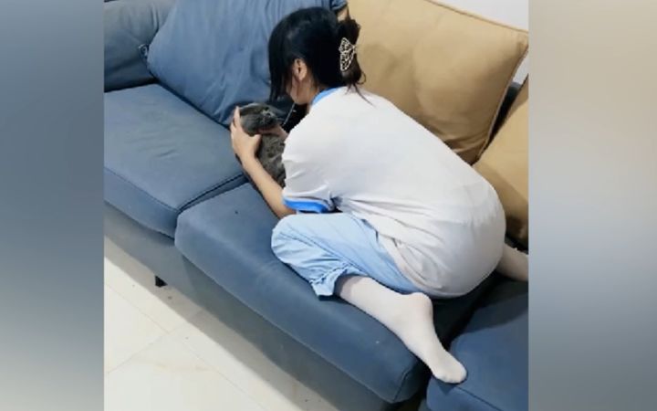“妹子,放开那只猫!冲我来!”截图
