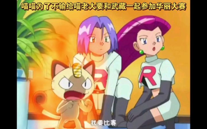 精灵宝可梦 喵喵为了不输给喵老大要和武藏一起参加华丽大赛截图