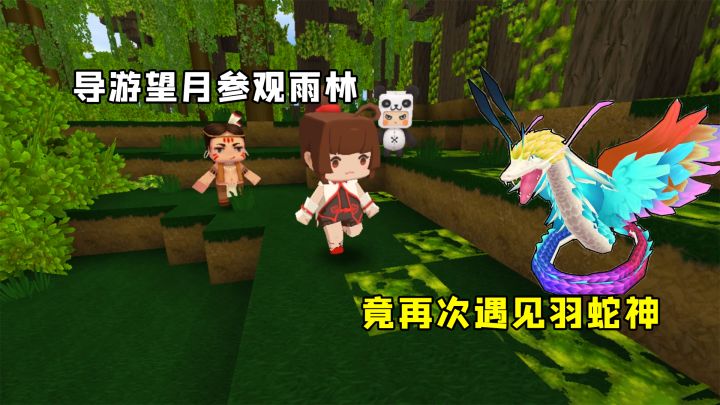 迷你世界雨林冒险46:望月当导游带我们参观雨林,再次遇见羽蛇神截图