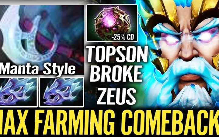 TOPSON中单宙斯,双银月+玲珑心化身雷电法王【DOTA2】截图