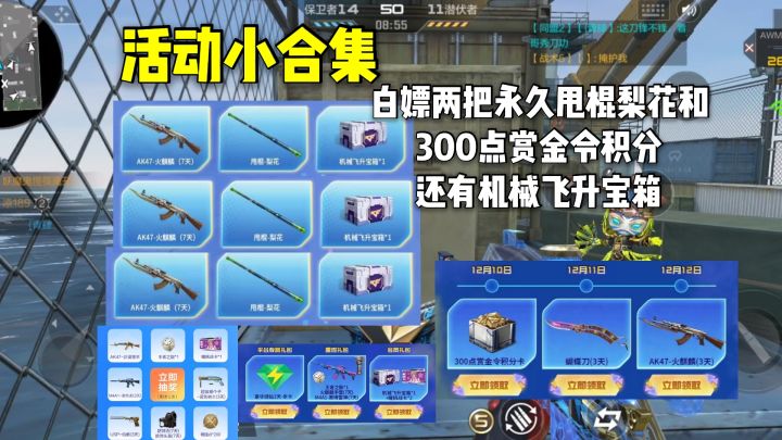 白嫖两把永久甩棍梨花和300点赏金令积分，还有机械飞升宝箱！截图