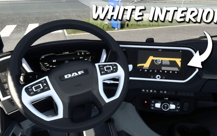【YouTube】欧卡2mod_达夫 XF/XG 2021 白色内饰|ETS2 1.45 DAF XF/XG 2021 White Interior | Eur截图