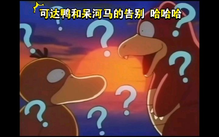 精灵宝可梦 可达鸭和呆河马的告别 哈哈哈截图