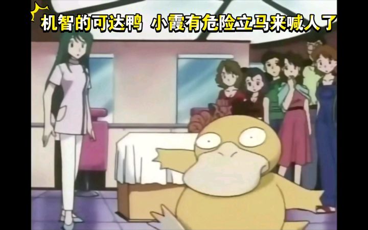 精灵宝可梦 机智的可达鸭 小霞有危险 立马来找人了 太可爱了吧截图