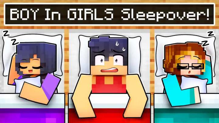 【Aphmau】男孩在 ALL GIRLS Minecraft Sleepover 中！截图