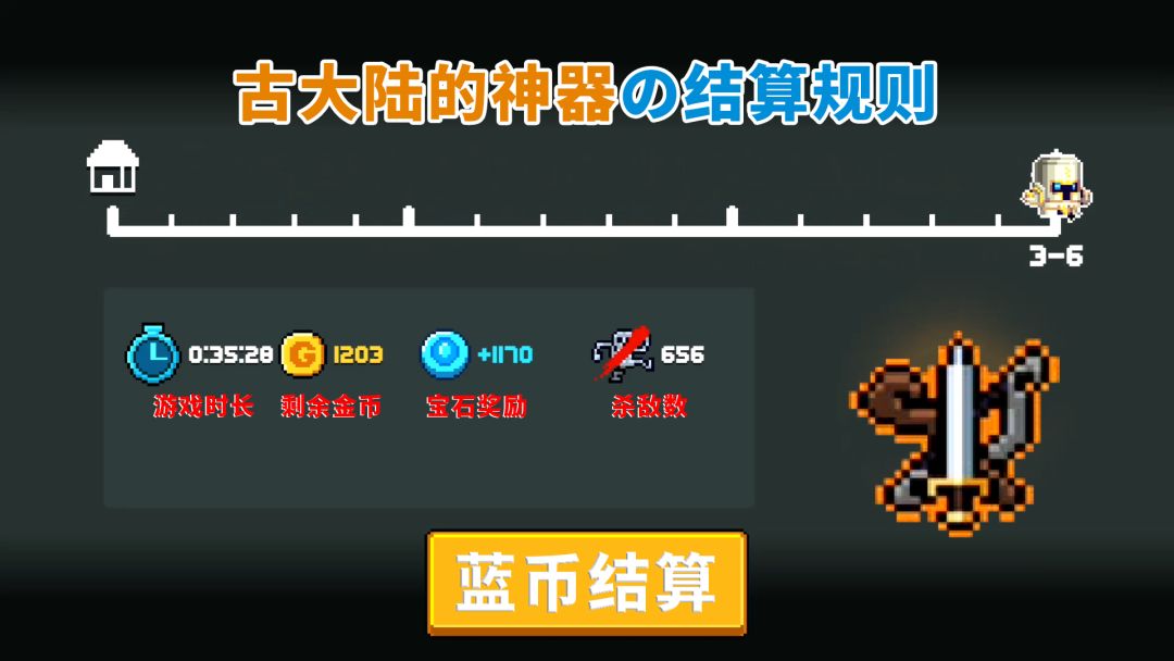 元气骑士：新赛季-古大陆的神器，蓝币结算公式截图