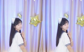 【鱼子酱】《猫步轻俏》小海军短袖连衣裙套装 直播跳舞录屏