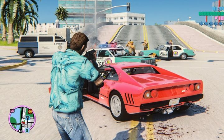 GTA Vice City 重置版?使用模组制作的虚幻引擎5演示截图