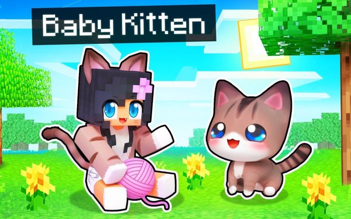 【Aphmau】我的世界|扮演一只小猫咪Playing as a BABY KITTEN In Minecraft!截图