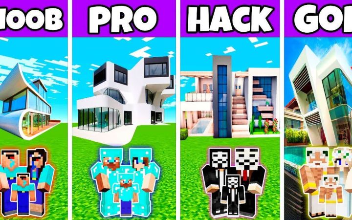 【搬运】Minecraft:漂亮的现代房屋建造挑战赛--新手VS专家VS黑客VS上帝 by Noobas - Minecraft截图