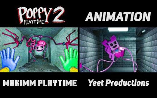 【搬运YouTube】Poppy playtime 2 对比我的世界 长腿妈咪捉迷藏动画镜头截图