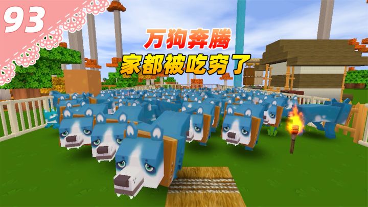 迷你世界桃花村93：这么可爱的狗狗怎么下得去手啊！ #迷你世界  #迷你生存截图