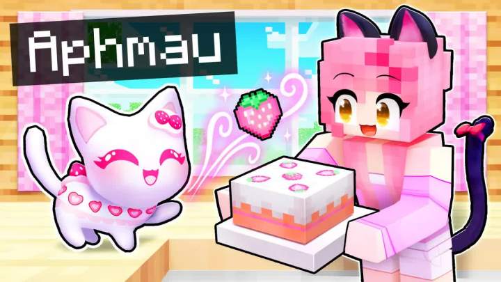 【Aphmau】在《我的世界》中扮演草莓猫!截图