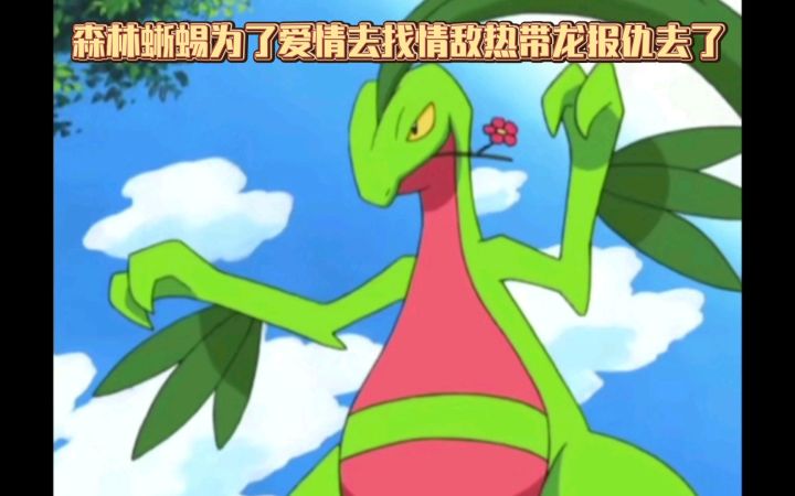 精灵宝可梦 森林蜥蜴为了爱情去找情敌热带龙报仇去了截图
