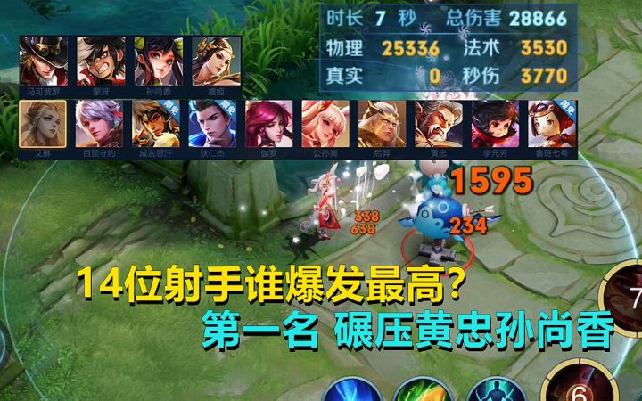 14位射手谁爆发最高？第一名让人没想到，碾压黄忠孙尚香！截图