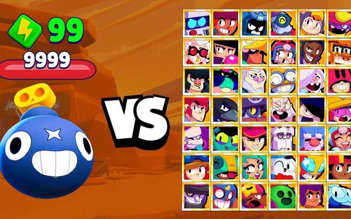 【荒野乱斗】谁能从*迪克头*中存活下来？！全英雄测试！    原标题:Who Can Survive Tick Head All 57 Brawler Test截图