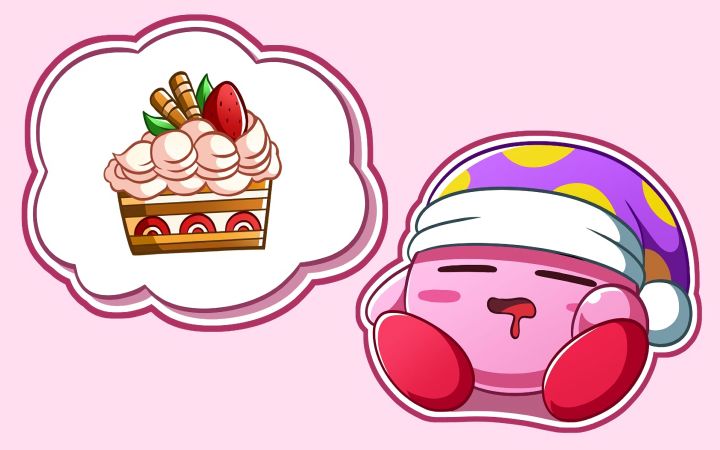 梦幻中的食物 - 卡比动画循环【星之卡比·任天堂·治愈·搬运】by SenchoDoodle截图