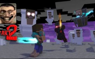 MC怪物学院动画丨him VS 马桶人厕所和邪恶凋零骷髅第二部分丨我的世界动画