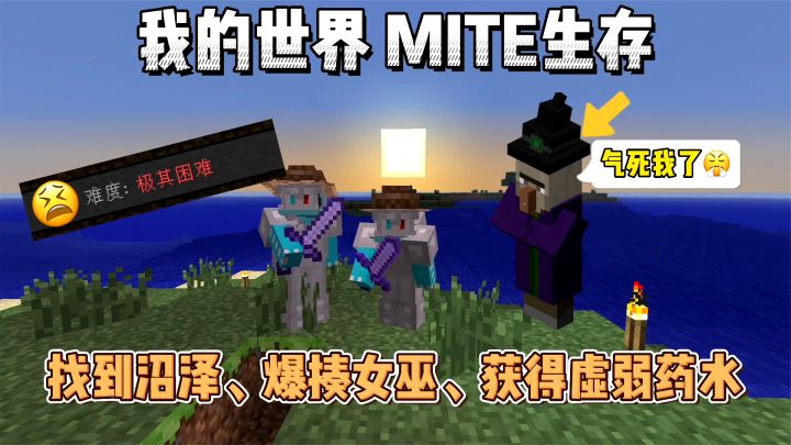 我的世界贝爷生存:找到沼泽,暴揍女巫,获得虚弱药水!截图