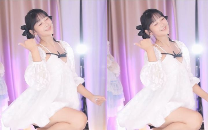 【鱼子酱】《动感光波》 白色裙子版 直播跳舞录屏截图