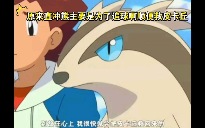 精灵宝可梦 原来直冲熊主要是为了追球啊顺便救皮卡丘截图