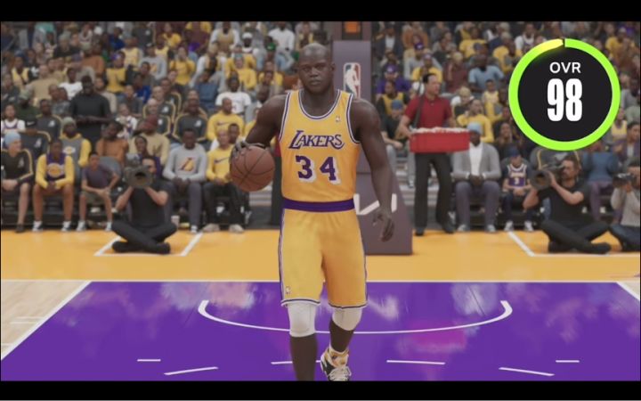 使用NBA2K历代奥尼尔进一个三分截图
