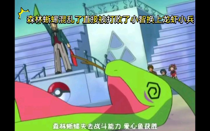 精灵宝可梦 森林蜥蜴混乱了直接被打败了小智换上龙虾小兵截图