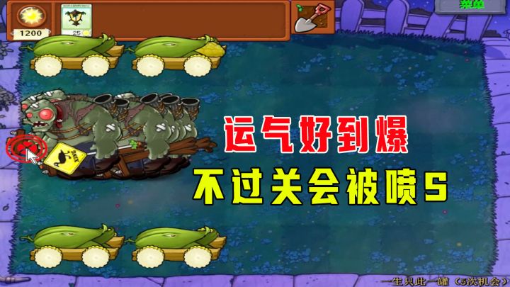 植物大战僵尸:一生一罐(5次机会)下,运气好到爆不过关会被喷截图